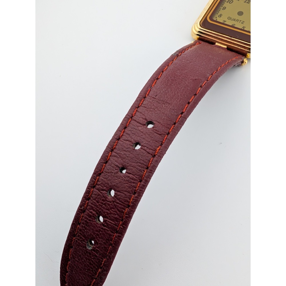 Vintage Marcel Watch Corp. No 963 Digital Watch Maroon Leather Band- New Battery - Picture 5 of 8